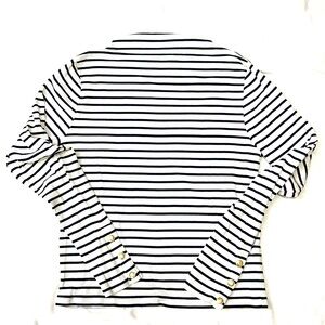 Women’s J Crew Split Neck striped long sleeve shirt Size XL